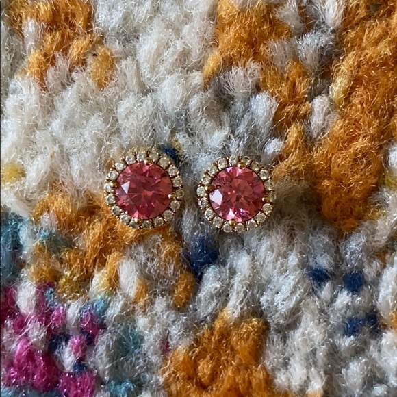 14K Gold Pink Swarovski Cubic Zirconia Earring - Picture 3 of 11